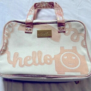 Benefit zippered make up bag/ cosmetics with hook sparkle